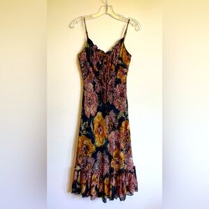 Wayf Double Tie Front Printed Dress Sz Small